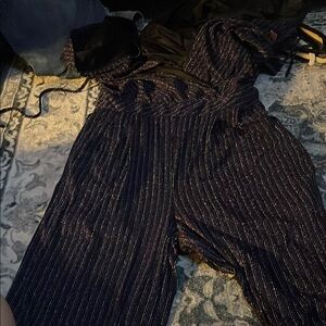 Elegant Black Striped Jumpsuit